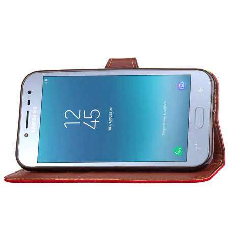 ซัมซุงกาแล็คซี่ J4 2018 กรณี, หนัง PU อ่อนนุ่มใบไม้ซิลิโคน Kickstand ปิดแม่เหล็กกระเป๋าบัตรสายรัดข้อมือกระเป๋าสตางค์กันของหายกรณีสำหรับซัมซุงกาแลกซี่ J4 2018