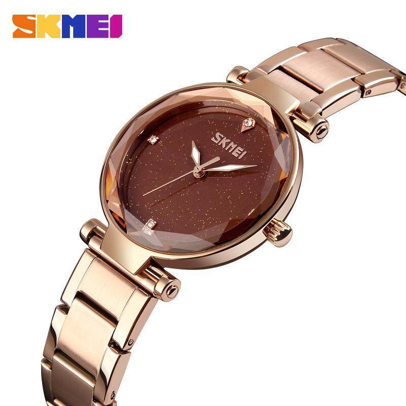 SKMEI New Women Fashion Watch Quartz Simple Watches Stereo Starry Sky Stainless Steel Waterproof Wristwatches 9180