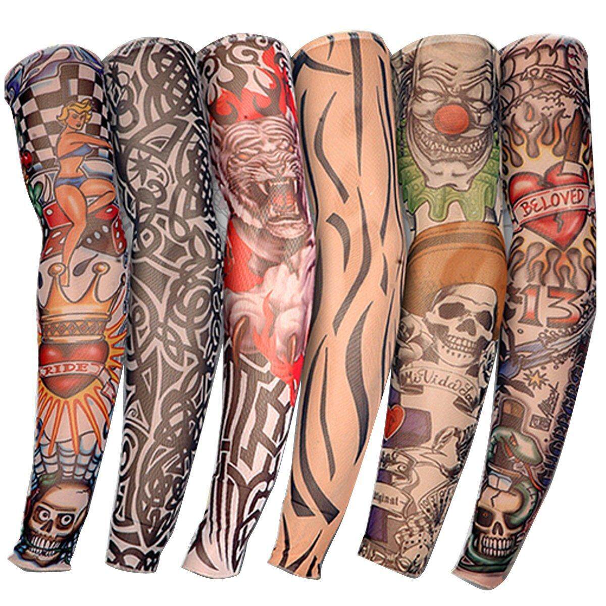6 Pcs Stylish Breathable ปลอกแขนลายสักสำหรับกิจกรรมกลางแจ้งสไตล์: สไตล์ชุด
