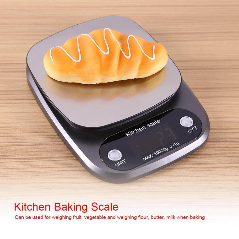 epayst LCD Digital Electronic 10kg/1g Kitchen Food Scale Stainless Steel Tray for Baking Cooking