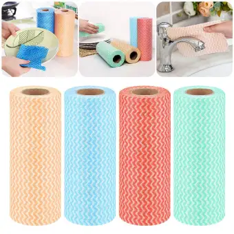 Queo 4 Roll Non Woven Fabric Washing Cleaning Cloth Towels Kitchen