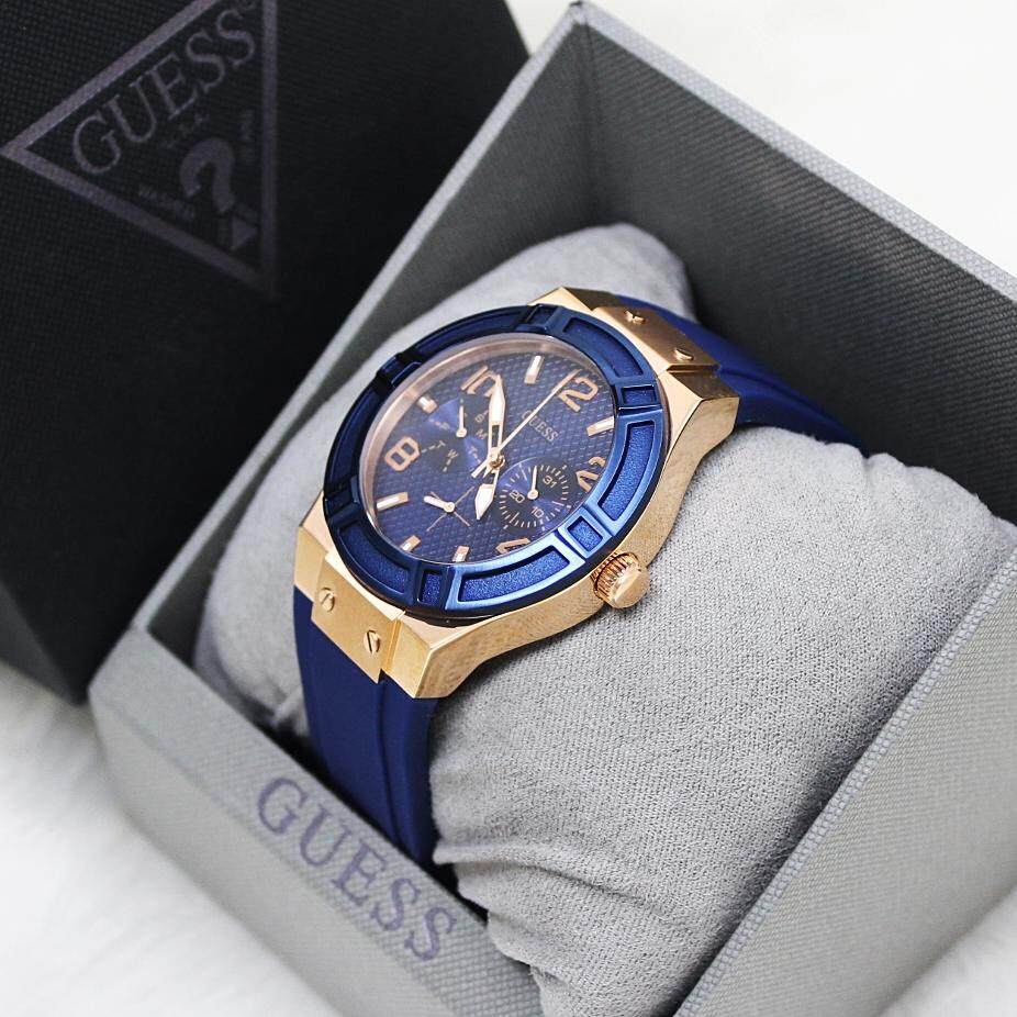 Guess U0571L1 Iconic Sporty Multifunction Women Blue Rose Gold Watch Lazada