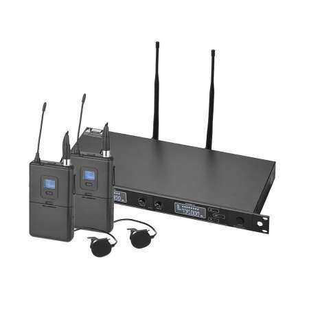 Muslady U-6002 Professional Dual-Channel UHF Wireless Mic System for Business Meeting Public Speech Classroom Teaching eu plug