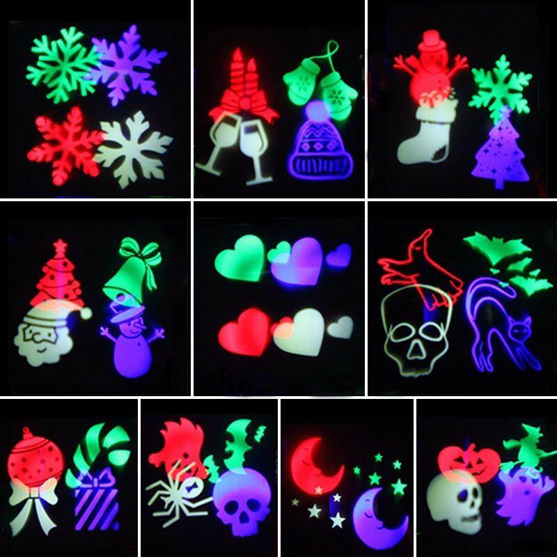 AU Plug 10 Pattern Laser Projector Light Halloween Christmas Outdoor Garden Landscape UK Plug