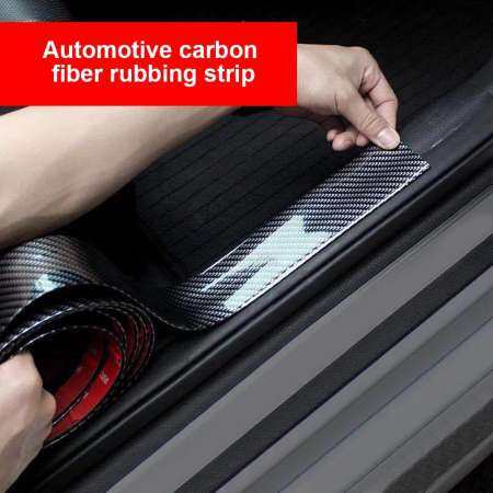 PAlight Car Auto 1M Surface Protector Strip Carbon Fiber Bumper Edge Anti-collision Anti-Rub(size:100cm*3cm)