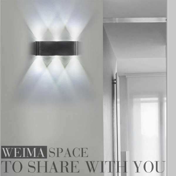 6W Up And Down Wall Light 6 Led Aluminum Outdoor Indoor Garden Patio Sconces Lamp - intl