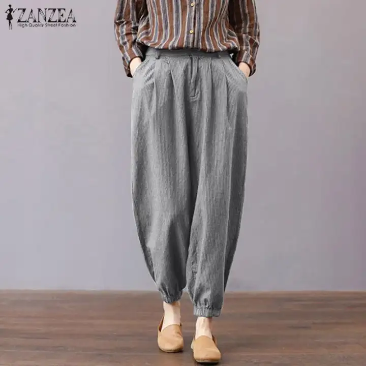 plus size striped trousers