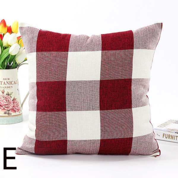 65x65 cm Cổ Điển Plaids Vải Lanh Cotton Mềm Kích Thước lớn Trang Trí Gối Vuông COV Finleystore