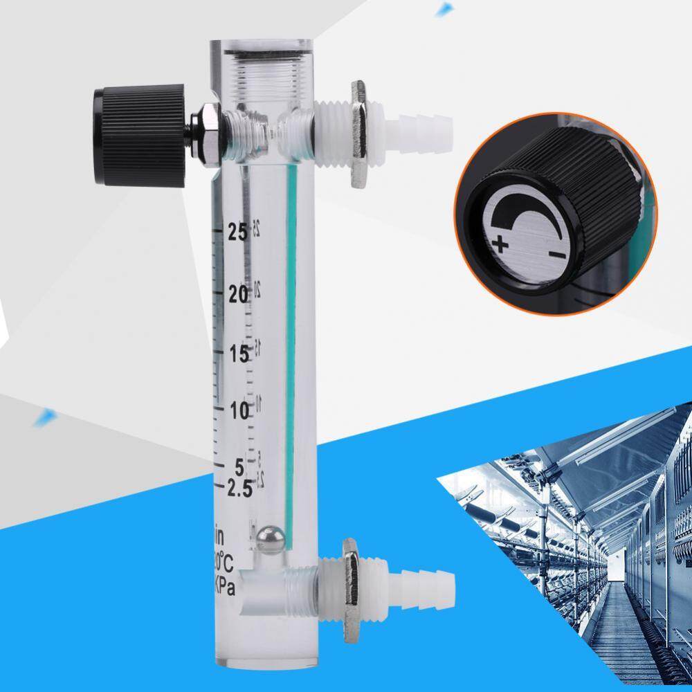 Oxygen Air Flow Meter,LZQ-5 Flowmeter 2.5-25LPM Flow Meter with Control Valve for Oxygen//Air//Gas