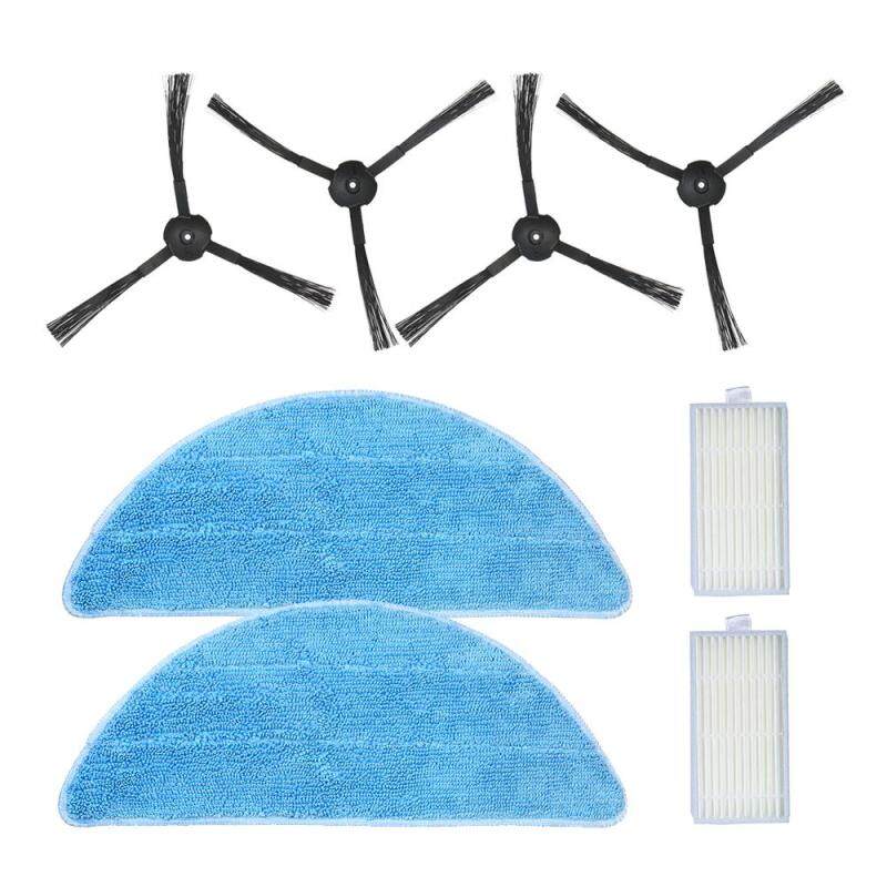 Pack of 8 Replacement Accessories Kit Mops + Side Brushes + HEPA Filters for ILIFE V5S V3S V3 V5 Pro Robotic Vacuum Cleaner Singapore