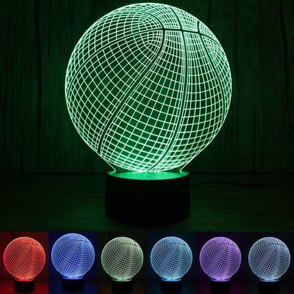 Colorful Touch Decorative Table Lamp Basketball Night Light Stereo Table Lamp