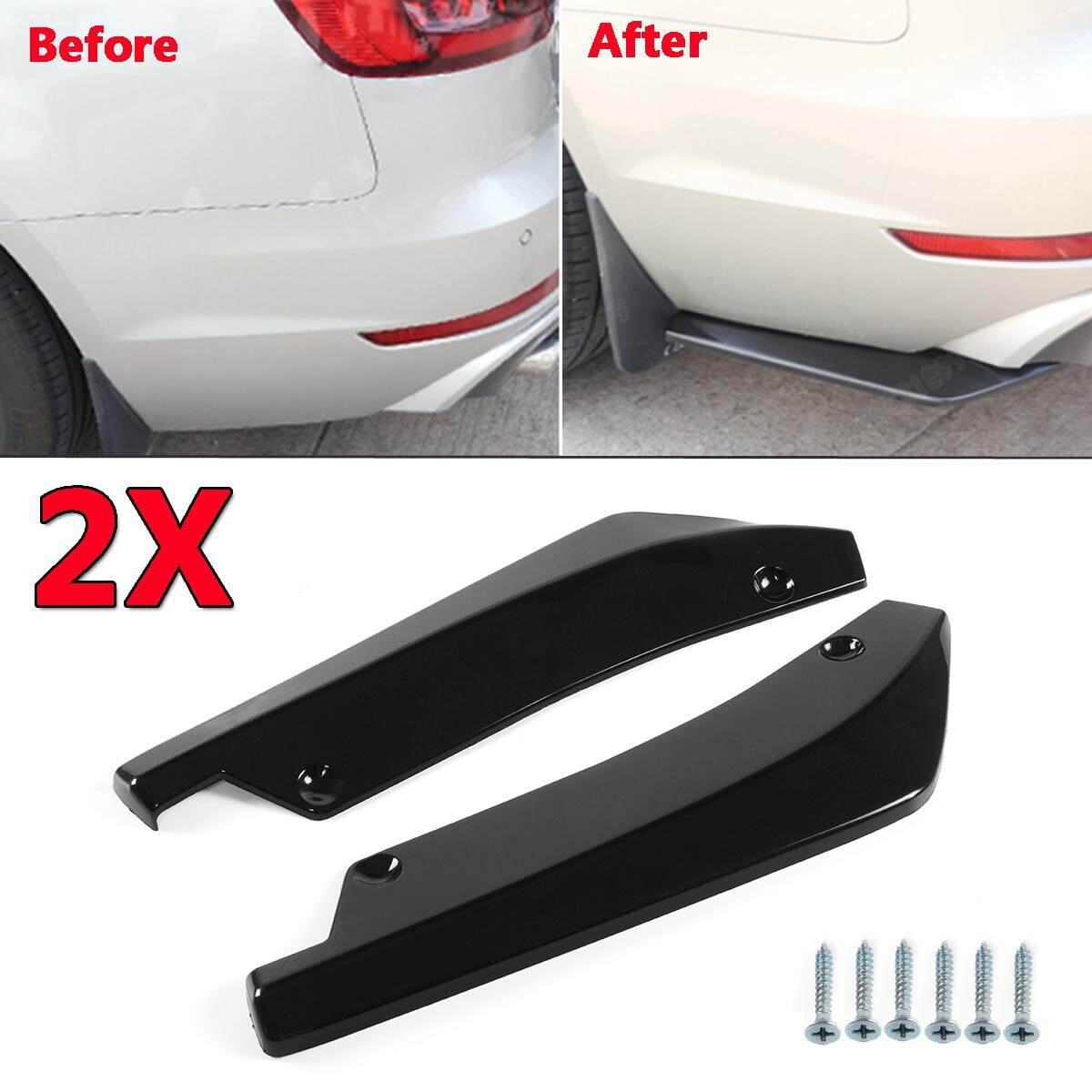 Universal รถ Bright สีดำขอบกันชนหลังมุมห่อ Splitters กับสลักเกลียว Abs