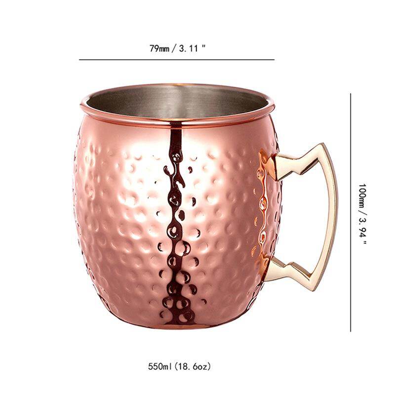 LY Cốc Moscow  Bằng Đồng Nguyên Chất LY, Cốc Không Viền 18 Ounce