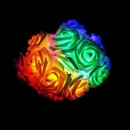 Star Mall 3 เมตร 20 LEDs โรแมนติกจำลองกุหลาบหลอดไฟประดับแบบสายสำหรับโคมไฟงานเลี้ยงตกแต่ง: สว่างเสมอ + กระพริบ