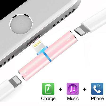 Auswaur Dual Lightening Charger และหูฟังอะแดปเตอร์เชื่อมหูฟัง 2 ใน 1 Lightening อะแดปเตอร์หูฟัง Lightening สายชาร์จแบตเตอรี่ตัวแยกสัญญาณเสียงหูฟังอุปกรณ์เสริมตัวเชื่อมอะแดปเตอร์สำหรับ iPhone X /8/8 Plus/7/7 Plus, เข้ากันได้กับ IOS 10.3 และ 11 12