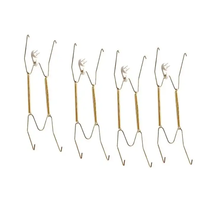 4pcs Spring Wall Plate Hangers Metal Hanger With Golden Coating