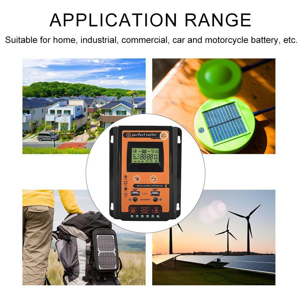 Bộ Sạc Qilu 12V/24V 30A MPPT Bộ Điều Chỉnh Pin USB Kép Màn Hình LCD Bằng Tấm Năng Lượng Mặt Trời