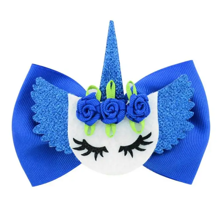 Sys Large Size Kids Rose Unicorn Bow Hair Clip Children S Hair