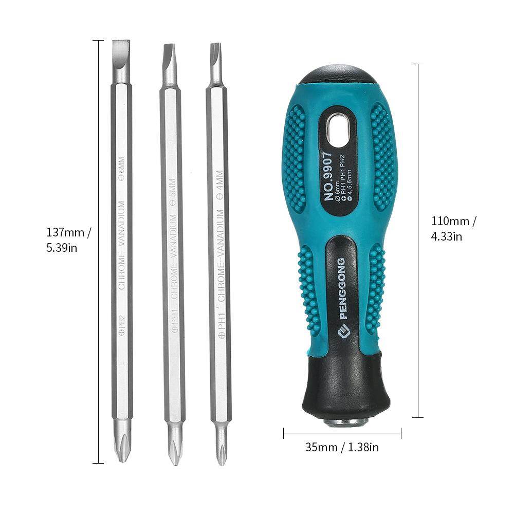 Bộ Tua Vít Cách Điện Đa Chức Năng PENGGONG, 4 Tua Vít Với Nam Châm Hai Chiều Có Rãnh & Phillips Bits, Bộ Dụng Cụ Sửa Chữa Thiết Bị Điện