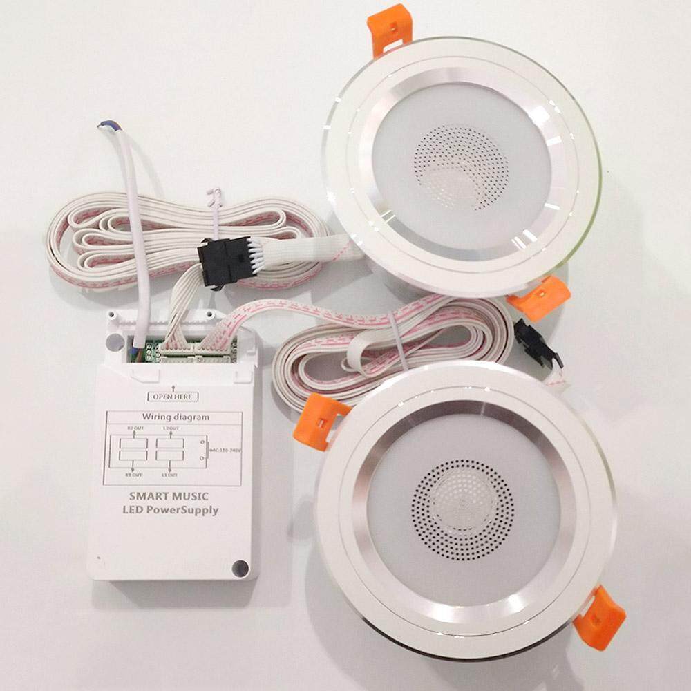 2 cái ĐÈN LED Thay Đổi Bluetooth 4.0 Âm Nhạc Seiling Đèn Thông Minh Sáng Tạo Âm Trần Trang Trí Đèn Downlight