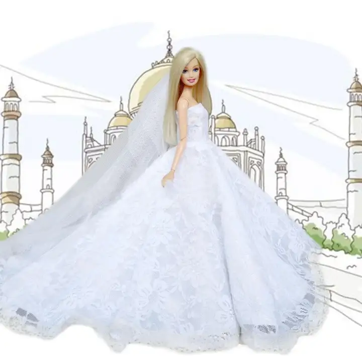 white barbie gown