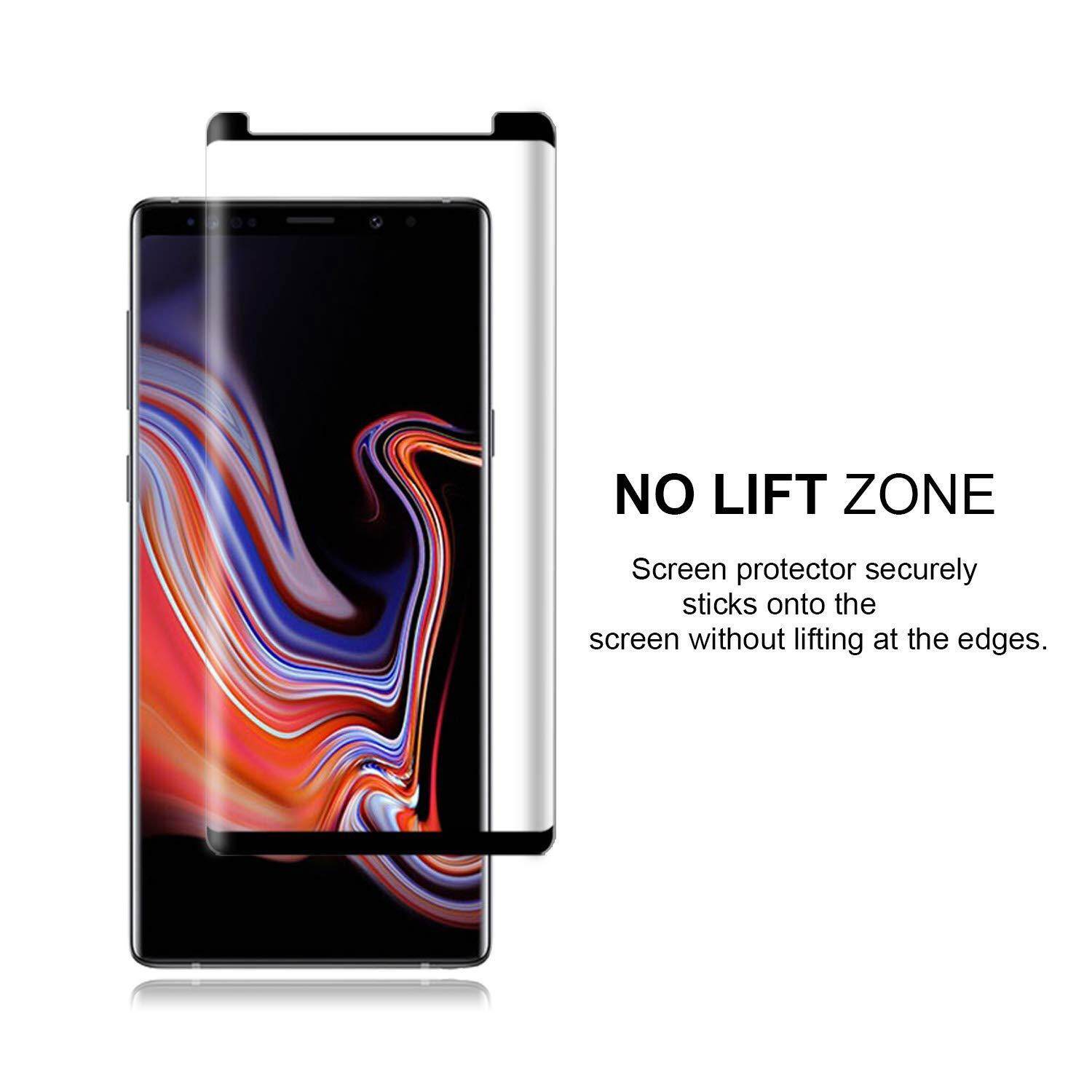 LUOWAN For Samsung Galaxy Note 9 Tempered Screen Protector【Case Friendly】 3D Screen Coverage Tempered Glass [Bubble-Free] [9H Hardness] [Anti-Scratch]-Black