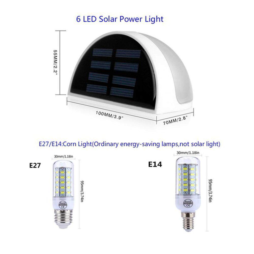 leegoal Waterproof LED Solar Wall Lamp,6Leds Sensor Light For Outdoor Garden Fence