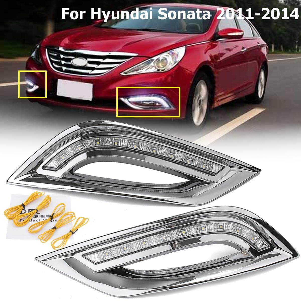 Cặp ĐÈN LED Trắng Đèn Chạy Ban Ngày Cho Xe Hyundai Sonata 2011-2014