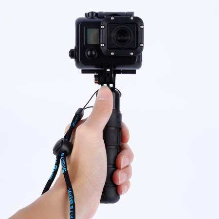Miracle Shining Handheld Rubber Handle Monopod Selfie Pole for GoPro Hero 4/3 + / 3/2/1