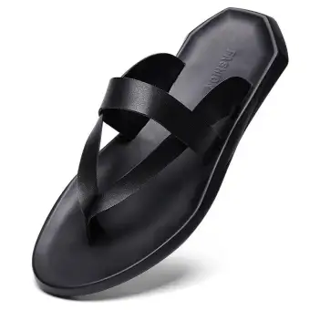 simple leather flip flops