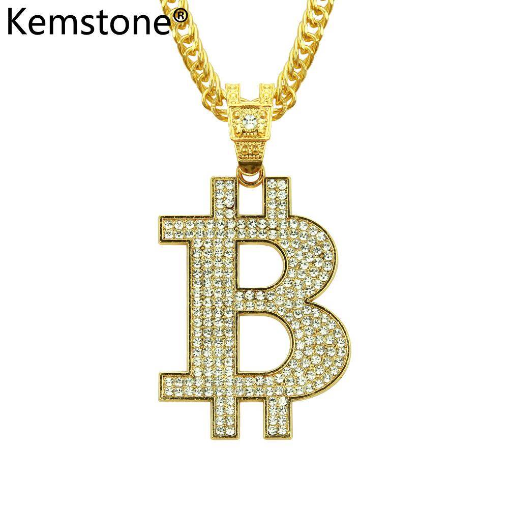 Kemstone Gold/Silver Creative Letter B Pendant Chain Necklace for Men Hip Hop Style Jewelry