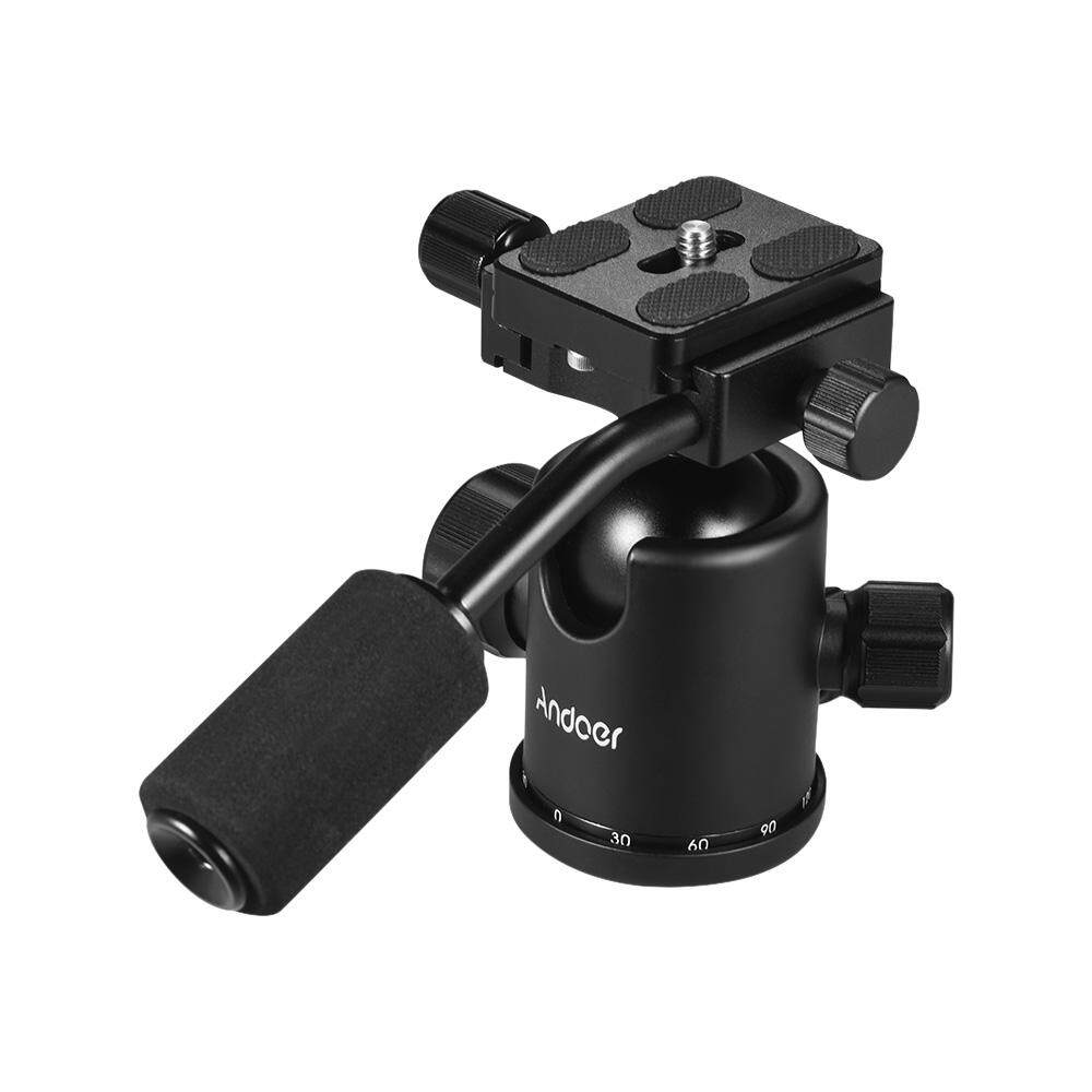 Andoer Handle Tripod Ball Head 360 Degree Rotating Panoramic Ballhead with