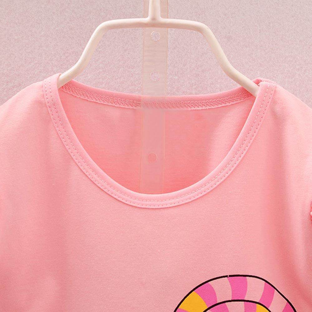 2PCS Toddler Kids Baby Girls Outfits Lolly T-shirt Tops Short Pants Clothes Set