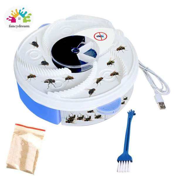 Fancydream Autumatic Điện UV Ánh Sáng Tím Bắt Ruồi 36 Giờ USB Sạc Thiết Bị với Bẫy Thực Phẩm + Tặng Bàn Chải