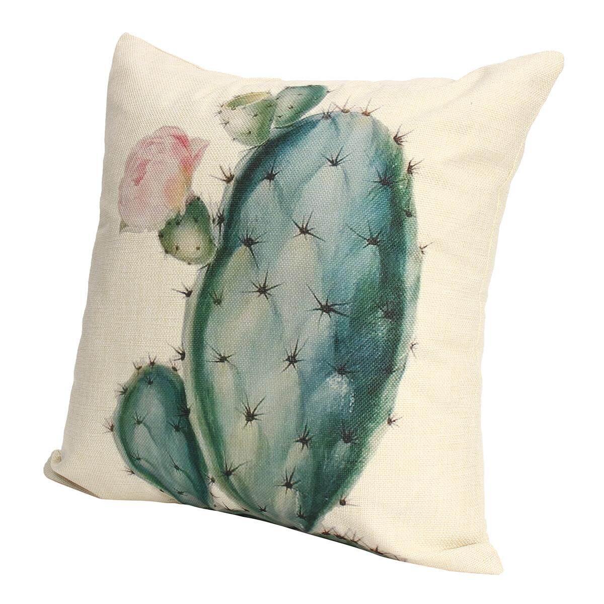 Cactus Plants Green Succulent Square Linen Pillow Case Cushion Cover Sofa Decor # 5