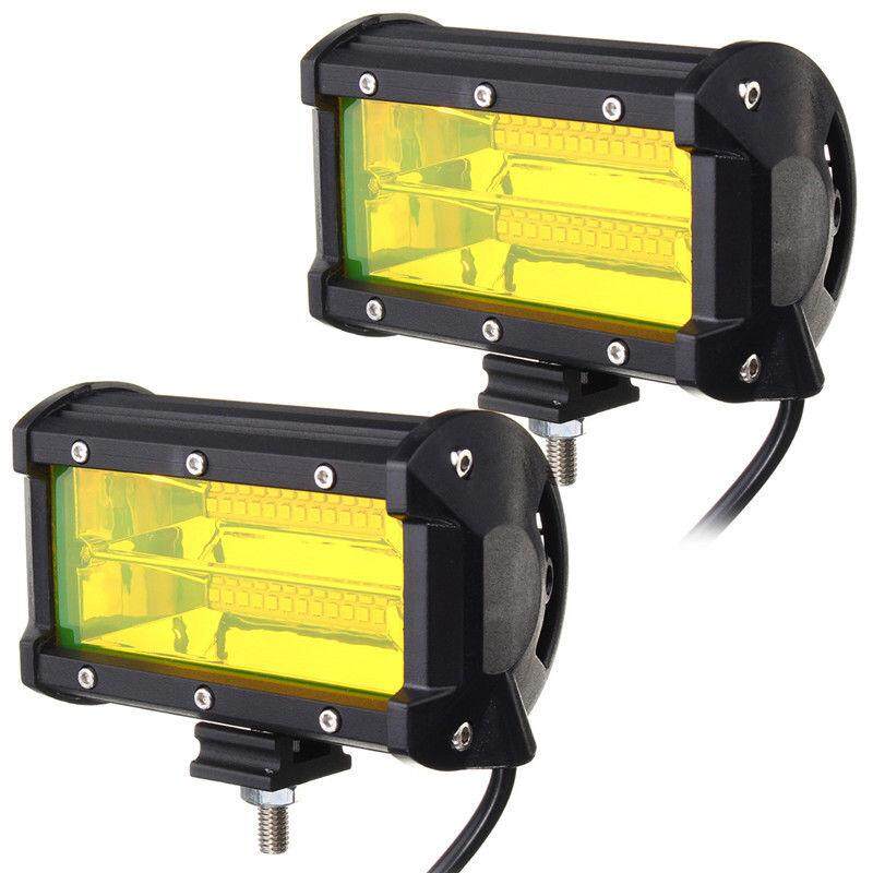 Gracekarin Online 2x5 inch 96 W ĐÈN LED Màu Vàng Làm Việc Thanh Nhẹ Lũ Lái Xe Đèn Sương Mù Offroad Xe Tải SUV