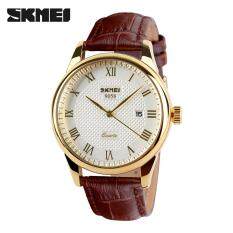 Skmei Men’s Watch Upscale Retro Watch Business Quartz Watch Men’s Watch Genuine Leather Waterproof Couple Watch