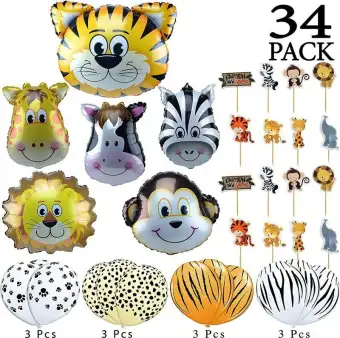 Let S Party Jungle Animals Foil And Latex Balloons Birthday Party