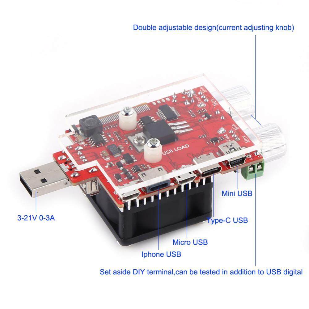 35W Adjustable USB Constant Current Electronic Load Battery Voltage Capacity Tester With LCD