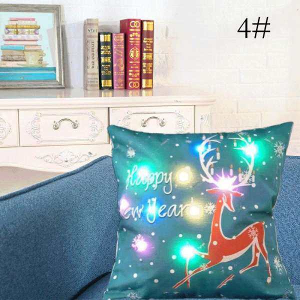 Aukey Storel Christmas LED Lights Pillow Case Cover Home Garden Decor Decoration Decals Sofa