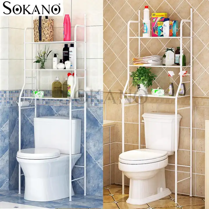 Sokano Mtj01 3 Tiers Bathroom And Toilet Organizer Shelves White Toilet Organizer Shelves White