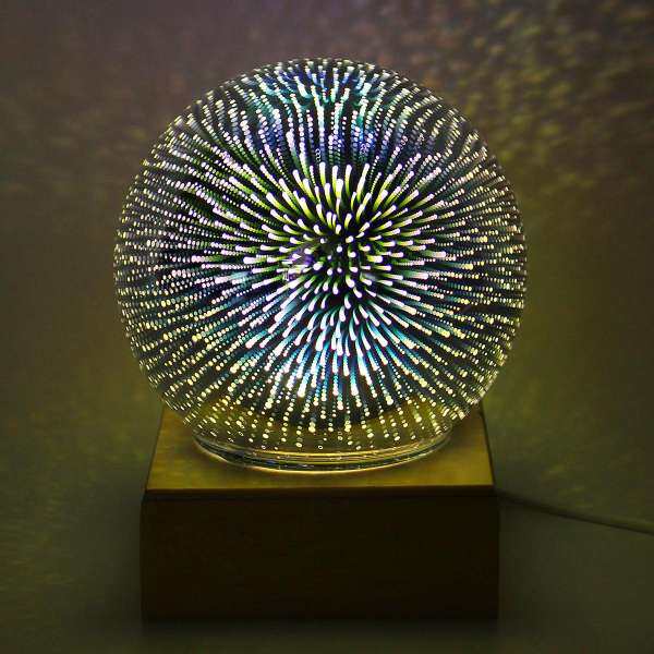 3D USB Magic Base Glass Ball Table FireworksLamp Light Party Christmas Gift - intl