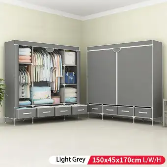 Ruyiyu 150x45x170 Cm Extra Wide Clothes Closet Portable