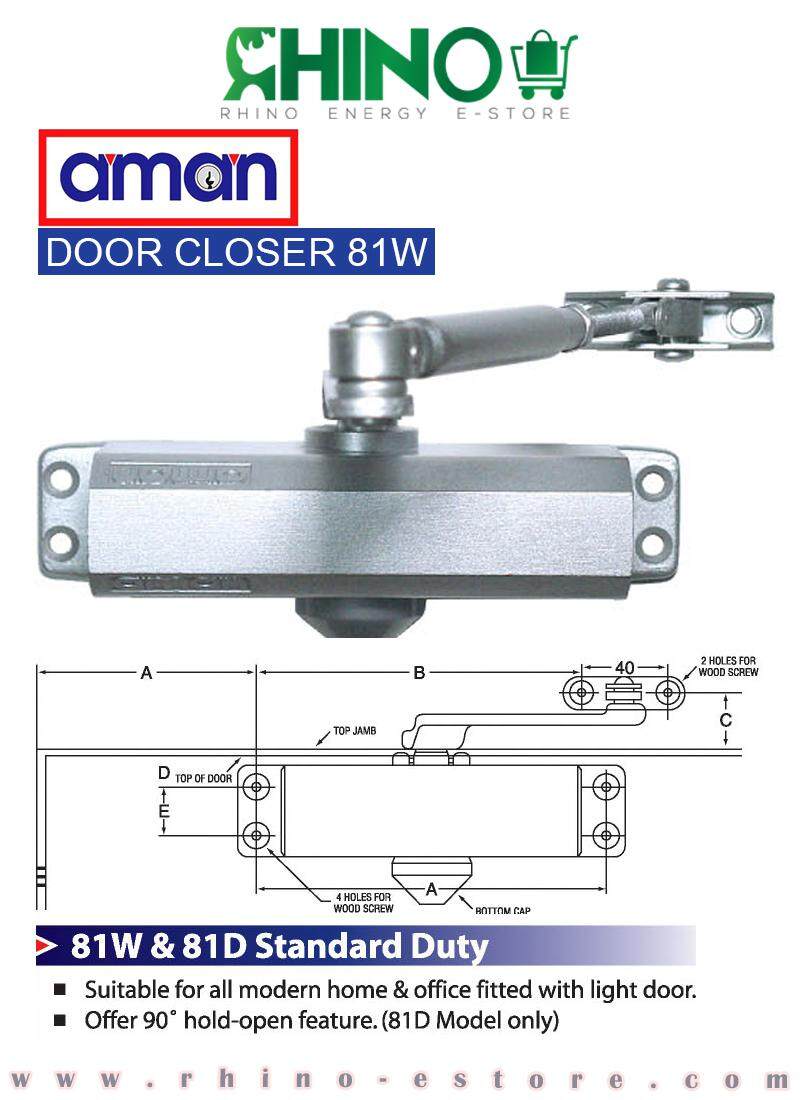 AMAN Standard Duty Door Closer 81W Lazada