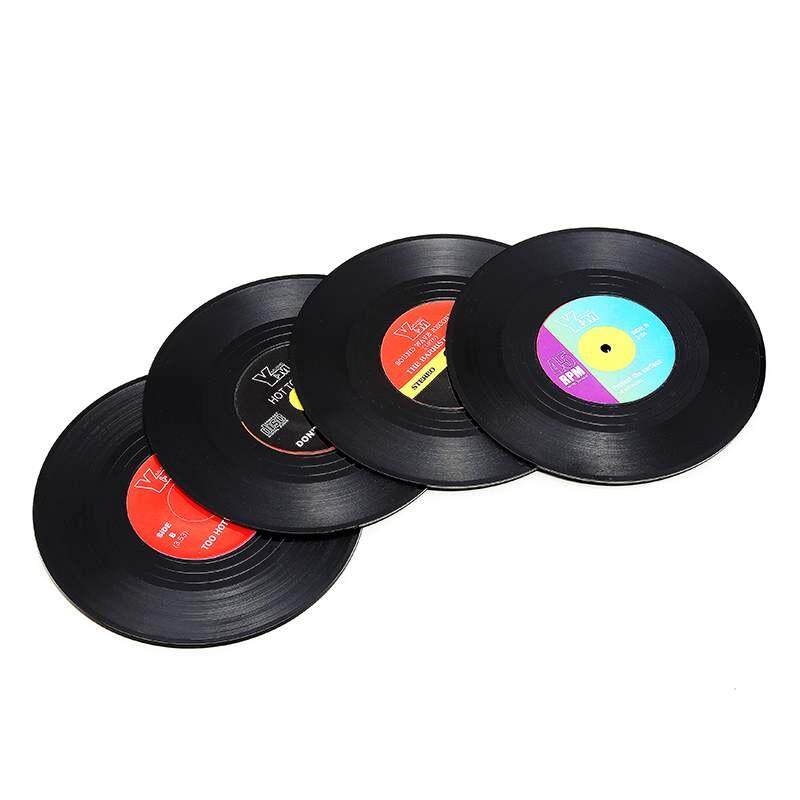 Burstore 6pcs Vinyl CD Album Record Drinks Coasters Bar Table Cup Glass Skid Mat - intl