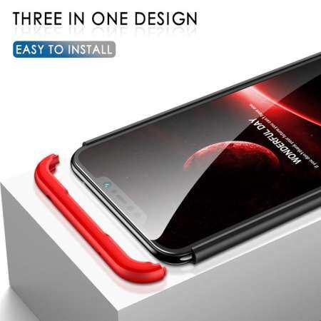 เคสสำหรับ Xiaomi Pocophone F1 3 IN1 Anti - Scratch PC แบบแข็งผิวด้าน 360 ป้องกันกลับเคสโทรศัพท์สำหรับ Pocophone F1