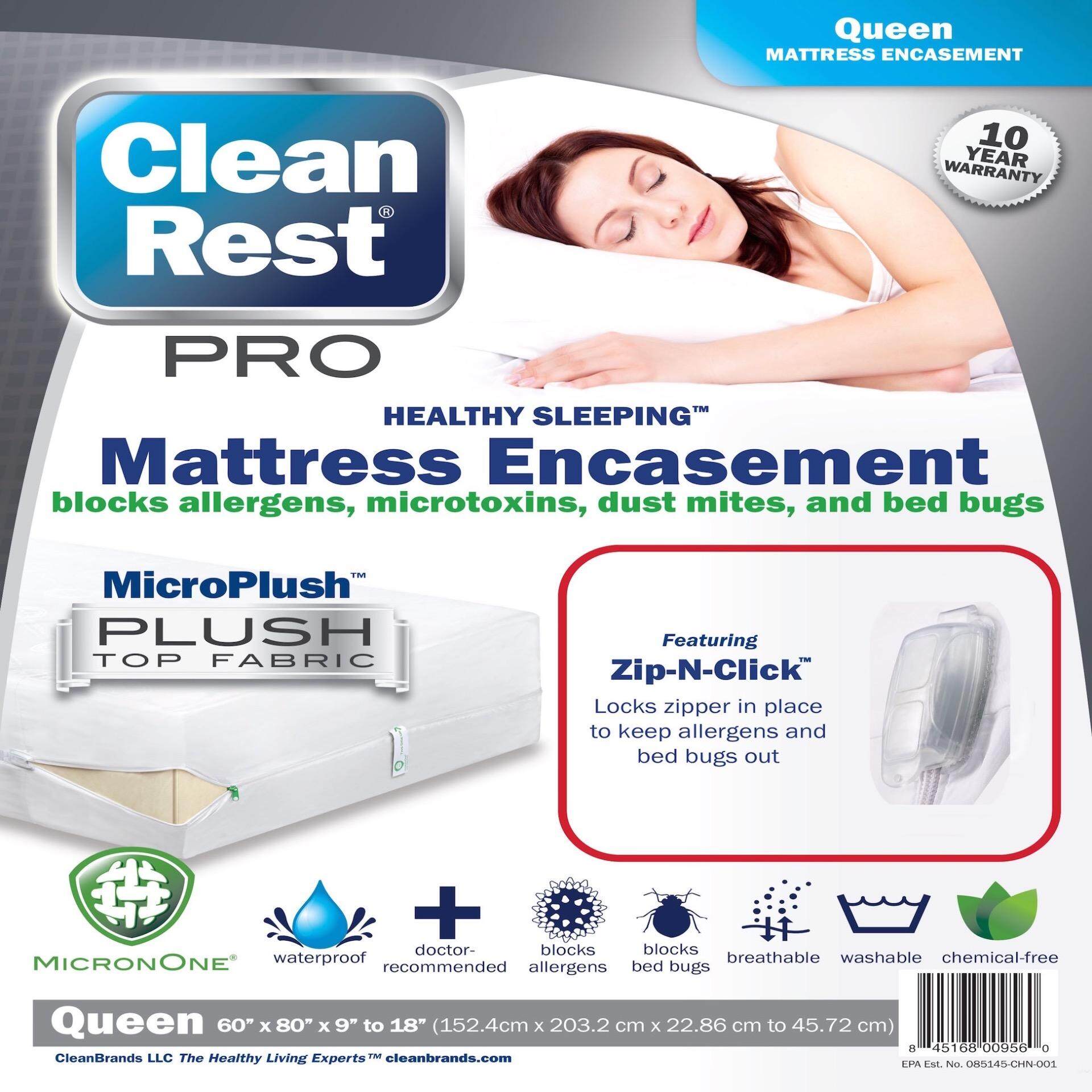 Allergy and Bed Bug Blocking Pillow Encasement CleanRest Pro Waterproof Standard/Queen Allergy and Bed Bug Blocking Pillow Encasement CleanRest Pro Waterproof Standard/Queen