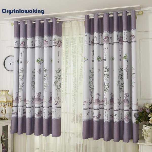 1pc Bamboo Printing Shading Curtain Blinds Drapes Purdah Living Room Home Decor