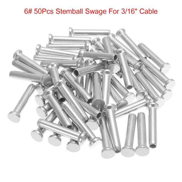 50 cái T316 Thép không gỉ Stemball Swage cho 3/16 Cáp Lan Can Gỗ Bài Viết 40 mét