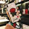 เคสสำหรับ VIVO V9 หญิงสีดำสีขาวลูกไม้ดอกกุหลาบเย็บปักถักร้อยฝาหลัง + 2 ชิ้น Lanyards GIF